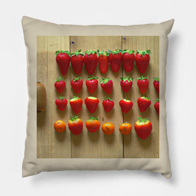 The size chart strawberry yummy Pillow by tearbytea