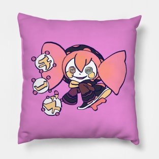 Mudwizard redraws pink pastel bebe with Japanese word cheese/ madoka magica Pillow