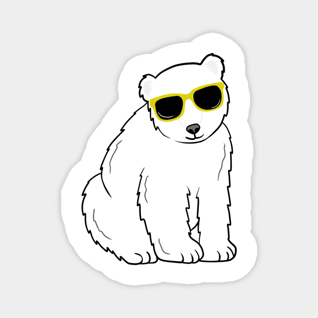 Cool Ice Polar Bear wearing Glasses Magnet by logiamerch