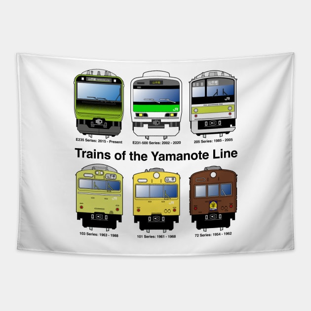 Trains of the Yamanote Line Tapestry by conform