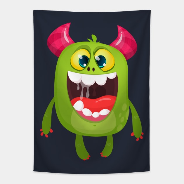 Cartoon monster charcter Tapestry by drawkman