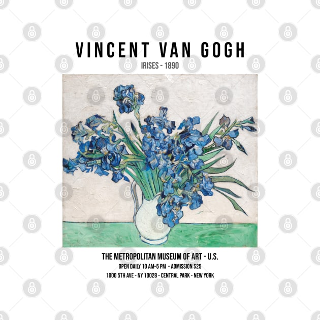 Van Gogh Flower Poster, Irises Painting, Exhibition Wall Art by VanillaArt