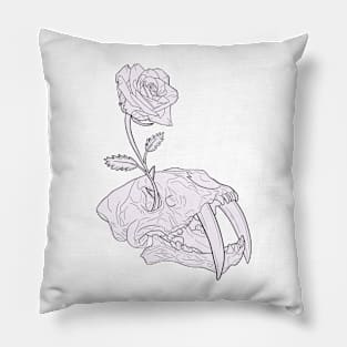 Skull and rose Pillow