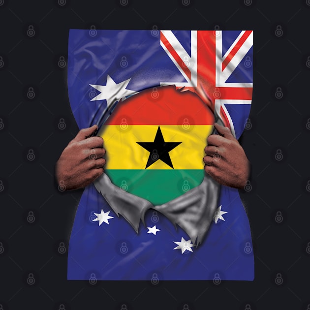 Ghana Flag Australian Flag Ripped - Gift for Ghanaian From Ghana by Country Flags