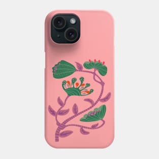 IT'S A JUNGLE OUT THERE Mod Funky Floral-1 in Groovy in Purple and Green - UnBlink Studio by Jackie Tahara Phone Case