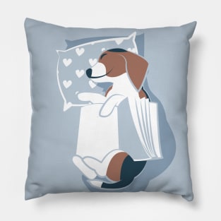 Life is better with books and a friend // spot illustration 03 // blue Pillow