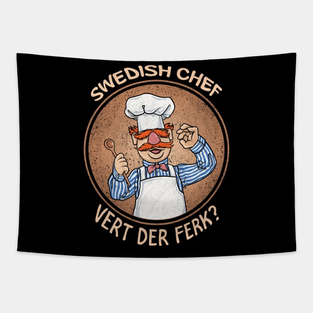 Swedish Chef Vert der Ferk Cook Tapestry by opoyostudio