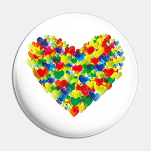 Colorful watercolor heart shapes Pin