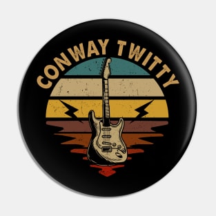 Vintage Guitar Beautiful Name Twitty Personalized Pin