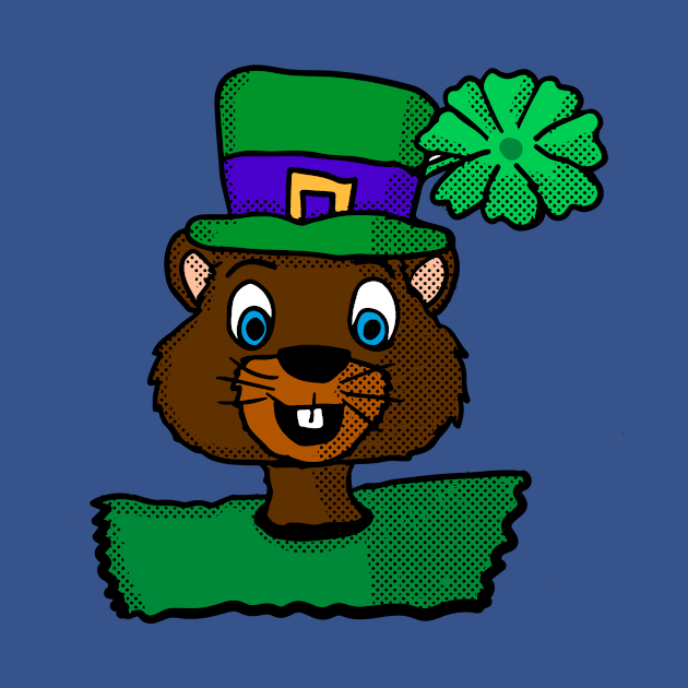 Peeking Cartoon Irish Groundhog by Eric03091978