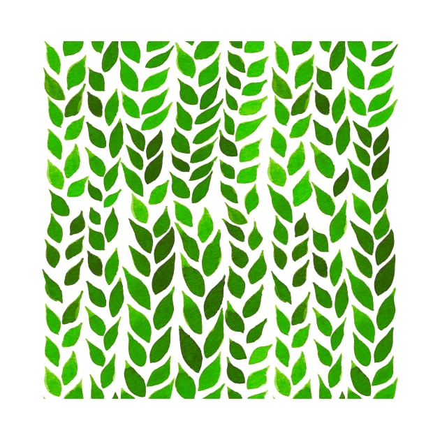 Simple Watercolor Leaves - Lime Green by monitdesign