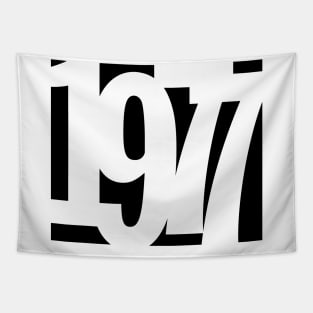 1977 Funky Overlapping Reverse Numbers for Light Backgrounds Tapestry