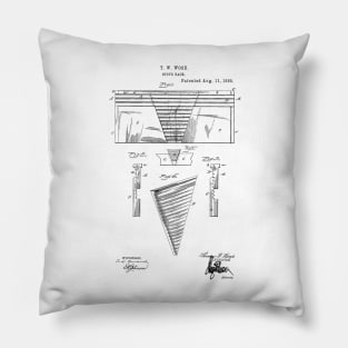 Stove Back Vintage Patent Hand Drawing Pillow