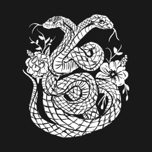 Two Headed Snake, Serpent, Gothic, Witchy, Punk T-Shirt