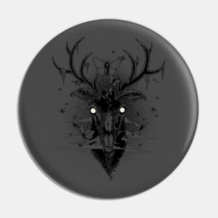 Moth Eaten Deer Head - One Color Pin