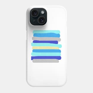 Bright Ocean Blue Painter's Stripes Phone Case