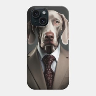 Weimaraner Dog in Suit Phone Case