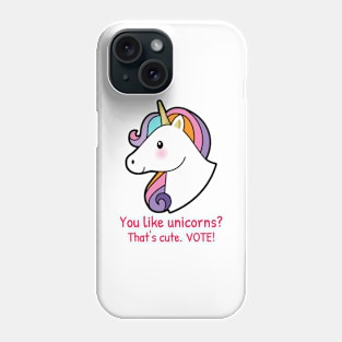 VOTE Cute Funny Unicorn Election Artwork Phone Case