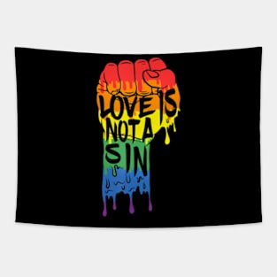 Love Is Not A Sin Lgbt Gay Pride Rainbow Flag Tapestry