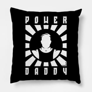 Power Daddy (Dad / Papa / Rays / White) Pillow