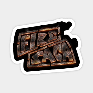 Fire Saga Logo Volcanic Rock Magnet