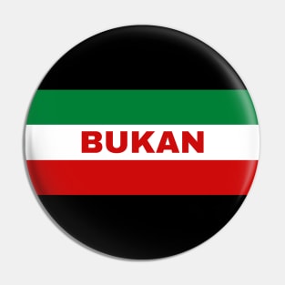 Bukan City in Iranian Flag Colors Pin