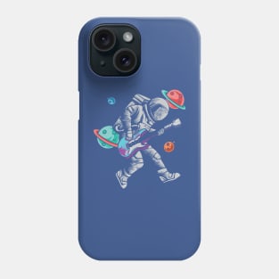 astronaut playing guitar 3 Phone Case