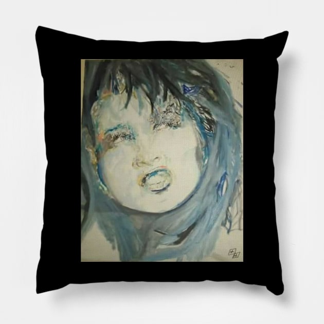 Cyndi lauper Pillow by Mike Nesloney Art