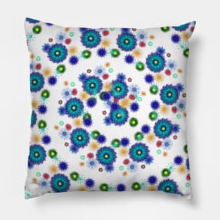 Spiral Colorful Geometric Flower Pattern Pillow