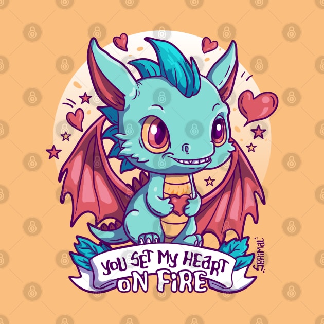 You Set My Heart on Fire - Adorable Dragon Love by SPIRIMAL