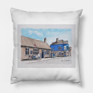 The White Hart and Aldeburgh Chip Shop Painting Pillow