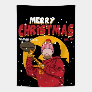 Travis Kelce Merry Christmas Tapestry