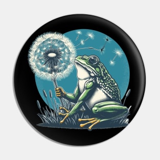 Dandelion Frog Pin