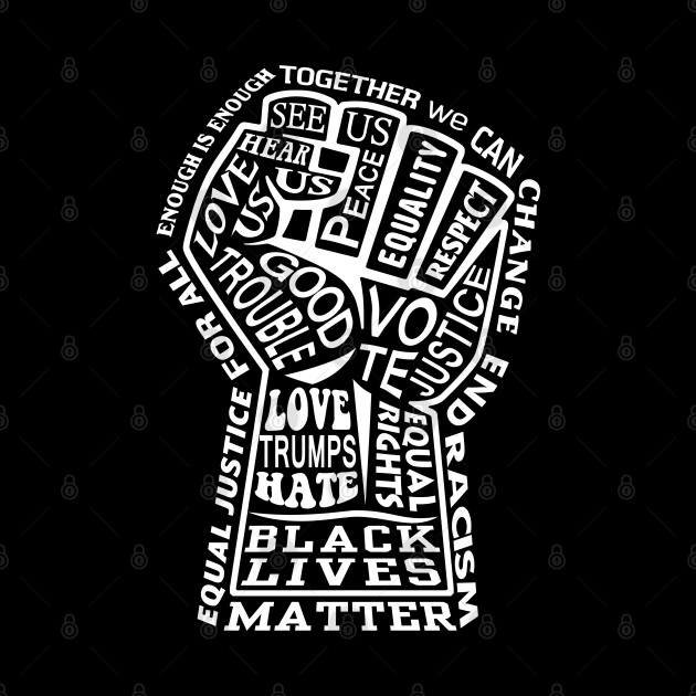 BLACK LIVES MATTER EQUALITY WORD ART 2020 by TeeCreations