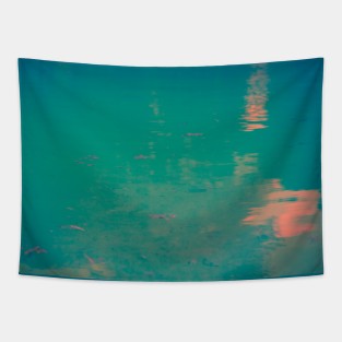 Water in different colors of blue, pink and orange Tapestry