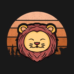 Cute lion with distressed background T-Shirt