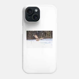 A Great Grey Owl in flight Phone Case