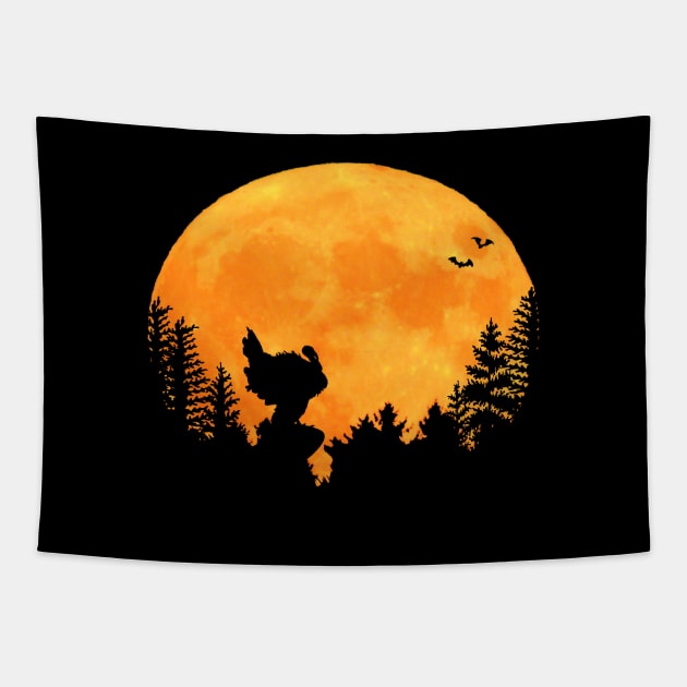 Romantic turkey with bat at night in the moonlight Tapestry by BurunduXX-Factory