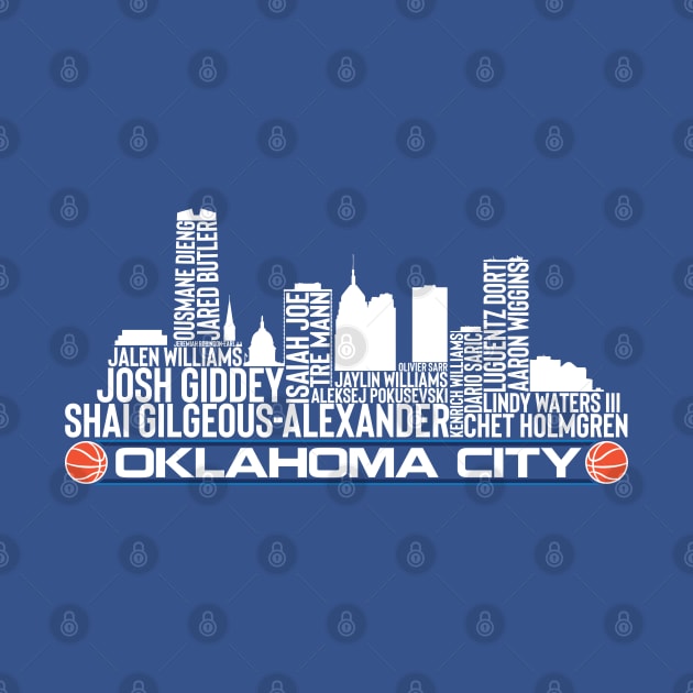 Oklahoma City Basketball Team 23 Player Roster, Oklahoma City City Skyline by Legend Skyline