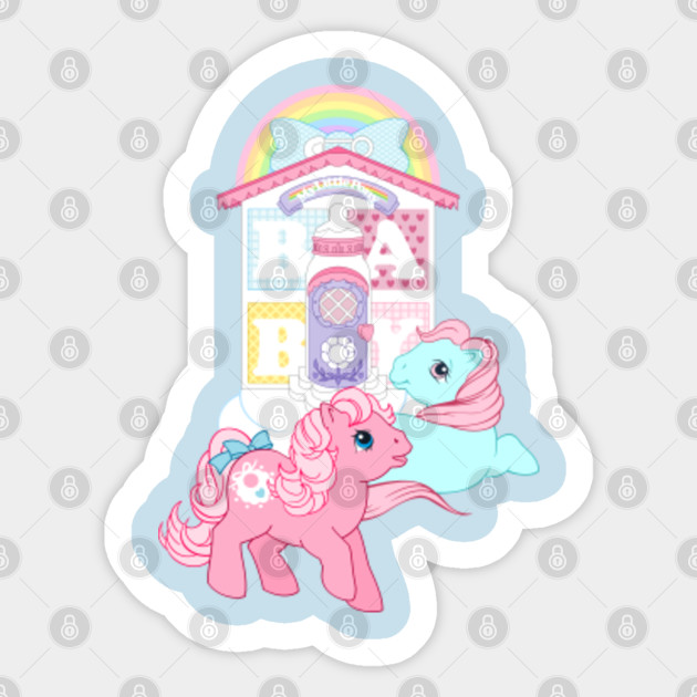 baby cuddles my little pony