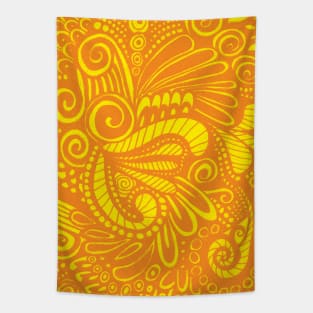 Tangerine Tiki Parrot Tapestry