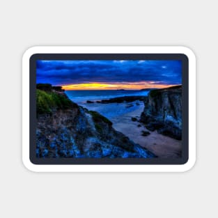 Hayle Beach Godrevy Lighthouse Sunset Magnet