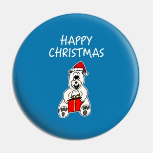 Happy Christmas Polar Bear Cute Xmas 2020 Pin