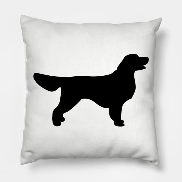 Golden Retriever - black stencil silhouette Pillow by XOOXOO