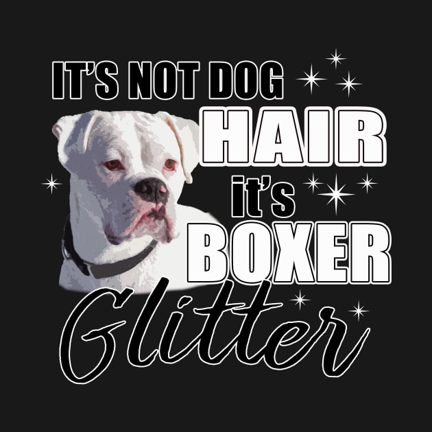 White Boxer Dog Glitter by 3QuartersToday