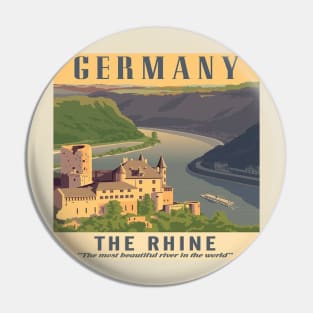 GERMANY TRAVEL VINTAGE "THE RHINE" Pin