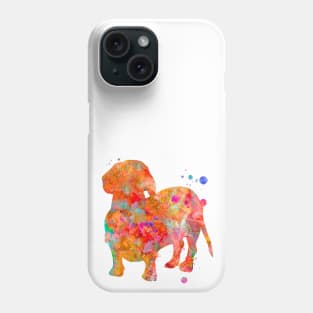 Dachshund Watercolor Painting Phone Case