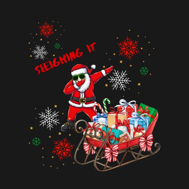 Santa Sleighing It Christmas shirt by Cranky Goat