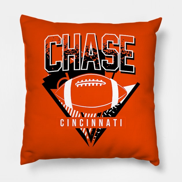 Vintage Cincinnati Football Chase Pillow by funandgames