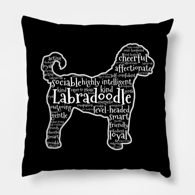 Labradoodle designs for Men & Women Pillow by KuTees